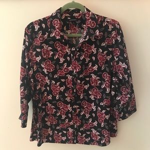 No iron 3/4 sleeve button down